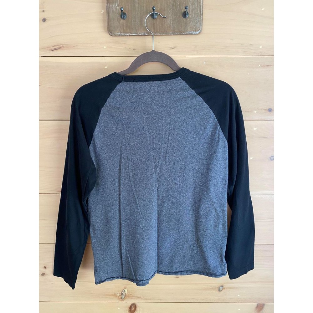 Old Navy Ringer Long Sleeve Tee Gray & Black - Picture 2 of 2